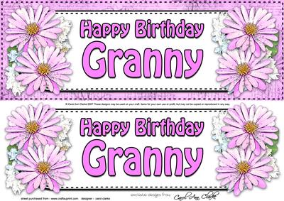 Large Dl Birthday Granny Daisies Floral 3D Decoupage