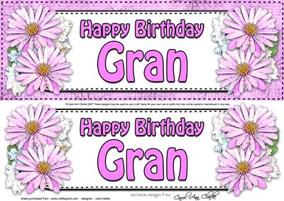 Large Dl Birthday Gran Daisies Floral 3D Decoupage