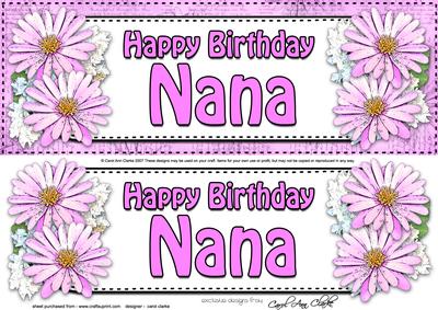 Large Dl Birthday Nana Daisies Floral 3D Decoupage