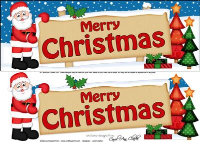 Christmas Santa Signpost Large Dl Easicut 3D Decoupage