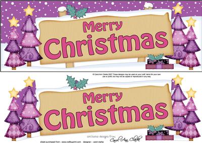 Christmas Trees Signpost Large Dl Easicut 3D Decoupage
