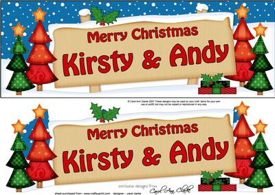 Xmas Kirsty & Andy Trees Signpost Large Dl Easicut Decoupage