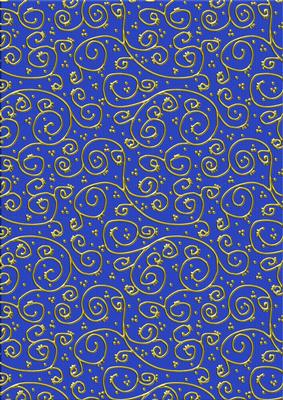 Festive 'gold/midnight Blue Metallic Swirls' Backing Paper