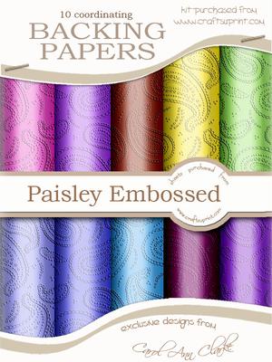'paisley Embossed' Sorbet Backing Paper Kit