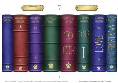 Christmas One I Love Books Shaped Card