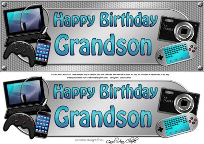 Large Dl Birthday Grandson Gadgets & Gizmos 3D Decoupage