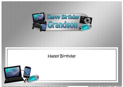 Birthday Grandson Gadgets & Gizmos Matching Large Dl Insert
