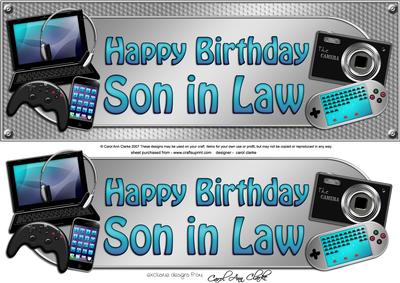Large Dl Birthday Son in Law Gadgets & Gizmos 3D Decoupage
