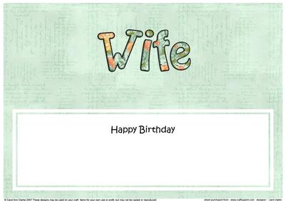 Happy Birthday Wife Roses Matching Large Dl Insert