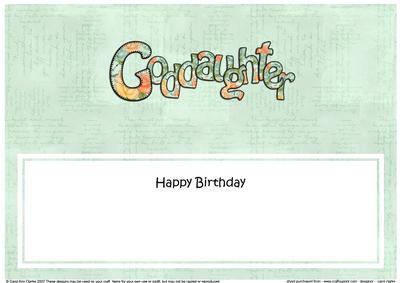 Happy Birthday Goddaughter Roses Matching Large Dl Insert