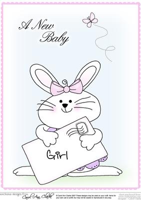 A4 Little Bunny - New Baby Girl