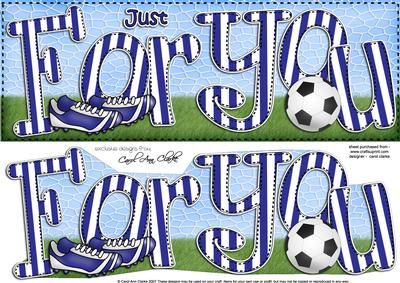 Large Dl Just for You Football Card & 3D Decoupage