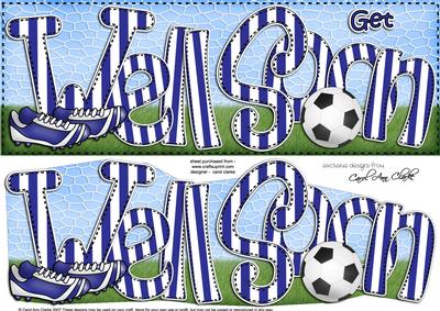 Large Dl Get Well Soon Football Card & 3D Decoupage