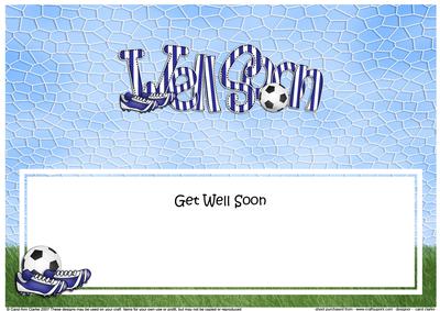 Get Well Soon Football Large Dl Matching Insert