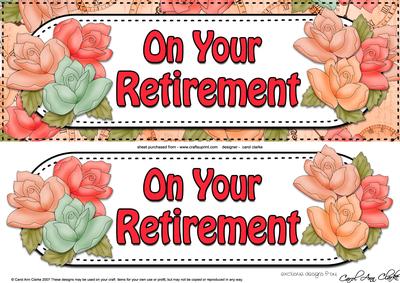 Large Dl Retirement Roses Card & 3D Decoupage