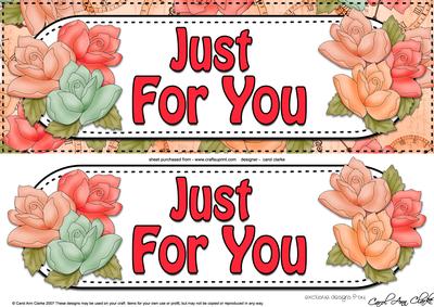 Large Dl Just for You Roses Card & 3D Decoupage