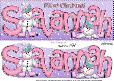 Merry Christmas Savannah Snowmen Large Dl & 3D Decoupage
