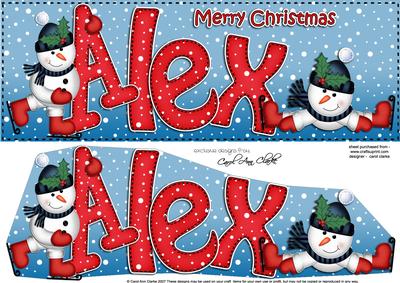 Merry Christmas Alex Large Dl & 3D Decoupage