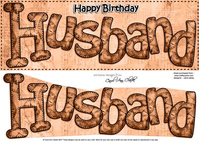 Large Dl Birthday Husband Clocks 3D Decoupage