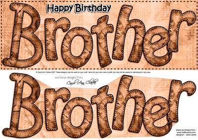 Large Dl Birthday Brother Clocks 3D Decoupage