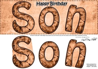 Large Dl Birthday Son Clocks 3D Decoupage