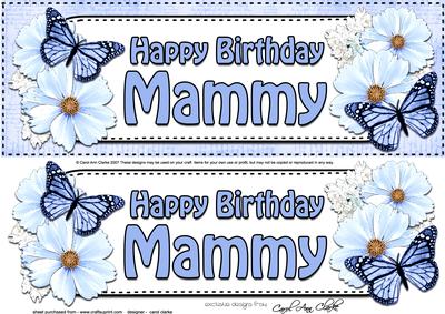 Large Dl Birthday Mammy Floral Butterflies 3D Decoupage