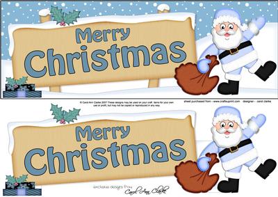 Christmas Santa Signpost Large Dl Easicut 3D Decoupage