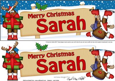 Xmas Sarah Rudolph Signpost Large Dl Easicut Decoupage