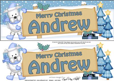 Xmas Andrew Westie Dog Signpost Large Dl Easicut Decoupage