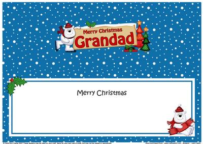 Xmas Grandad Polar Bear Signpost Large Dl Matching Insert