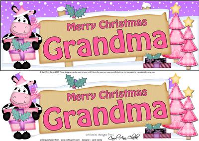 Xmas Grandma Milly Moo Signpost Large Dl Easicut 3D Decoupa