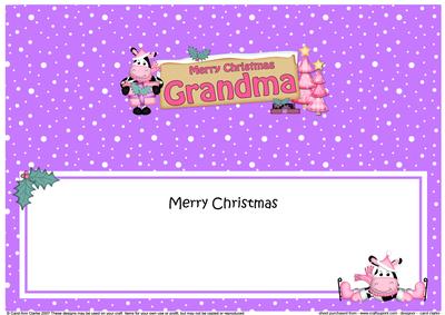Xmas Grandma Milly Moo Signpost Large Dl Matching Insert