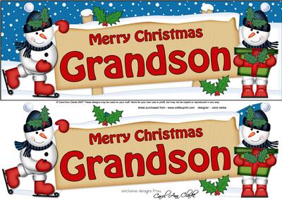 Xmas Grandson Snowmen Signpost Large Dl Easicut 3D Decoupa