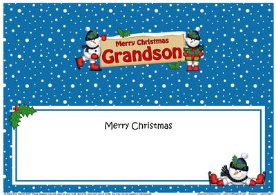 Xmas Grandson Snowmen Signpost Large Dl Matching Insert