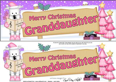 Xmas Granddaughter Dogs Signpost Large Dl Easicut 3D Decoupa