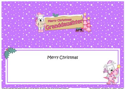 Xmas Granddaughter Dogs Signpost Large Dl Matching Insert