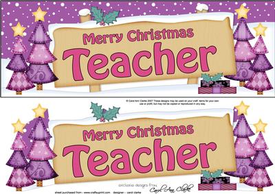 Xmas Teacher Trees Signpost Large Dl Easicut 3D Decoupa
