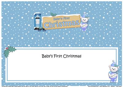 Babys 1st Christmas Teddy Signpost Large Dl Matching Insert