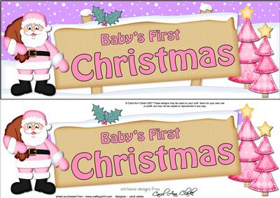 Babys 1st Christmas Santa Signpost Lge Dl Easicut Decoupage