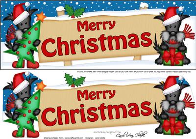 Christmas Scottie Dog Signpost Large Dl Easicut 3D Decoupage