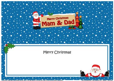 Christmas Mam & Dad Santa Signpost Large Dl Matching Insert