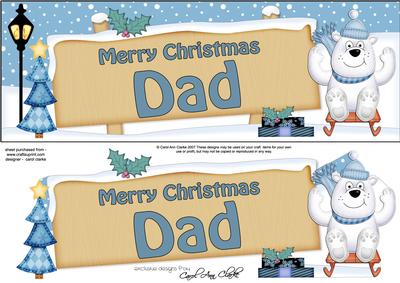 Christmas Dad Polar Bear Signpost Large Dl Easicut 3D Decoup