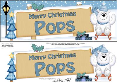 Xmas Pops Polar Bear Signpost Large Dl Easicut 3D Decoupage