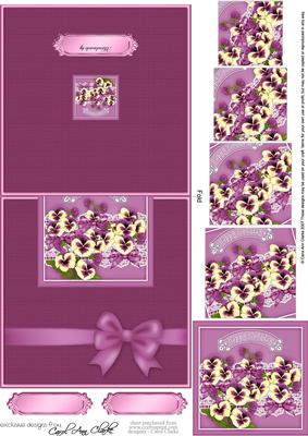 Birthday Pansies No-hole Over the Edge N Spiral Pyramid
