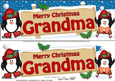 Xmas Grandma Penguins Signpost Lge Dl Easicut Decoupage