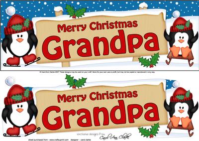 Xmas Grandpa Penguins Signpost Lge Dl Easicut Decoupage
