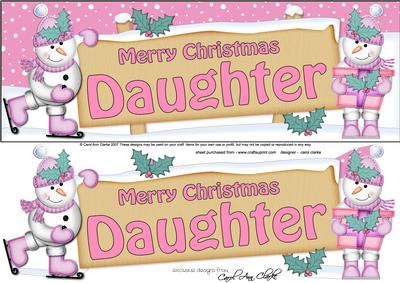 Xmas Daughter Snowmen Signpost Lge Dl Easicut Decoupage