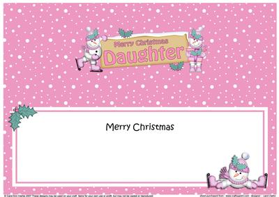Xmas Daughter Snowmen Signpost Large Dl Matching Insert