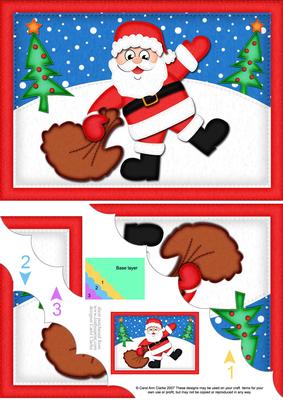 A5 Xmas Santa's Sack Scallop Corner Side Stacker
