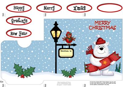 Christmas Ben Polar Bear's Cracker Lottery Wallet Card